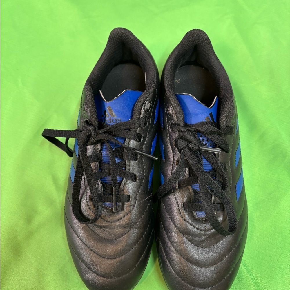 Adidas Black and Blue Athletic Cleats